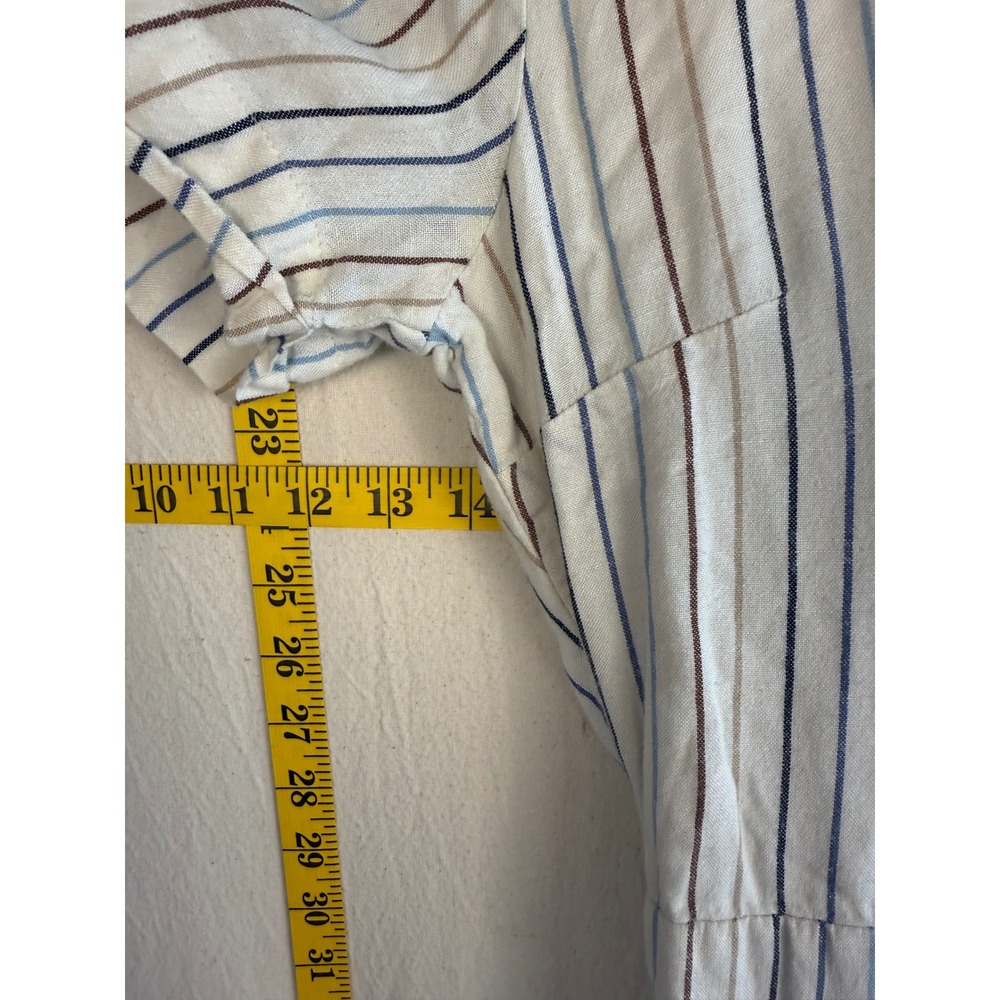 Harper Heritage Romper Women Small White Striped Soft Short Sleeve - Picture 2 of 10